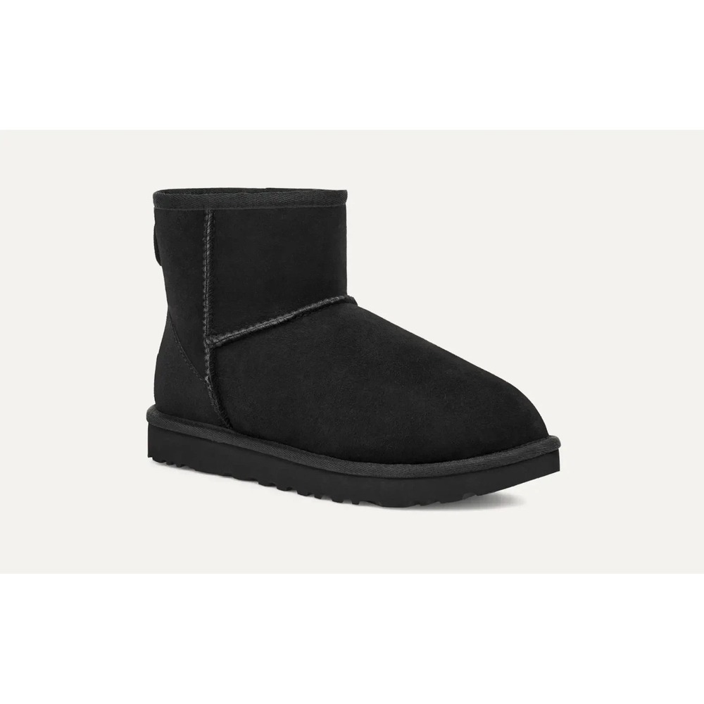 UGG Classic Mini II Women's Size 6 Shearling Winter Boot Black - NEW - Picture 2 of 5